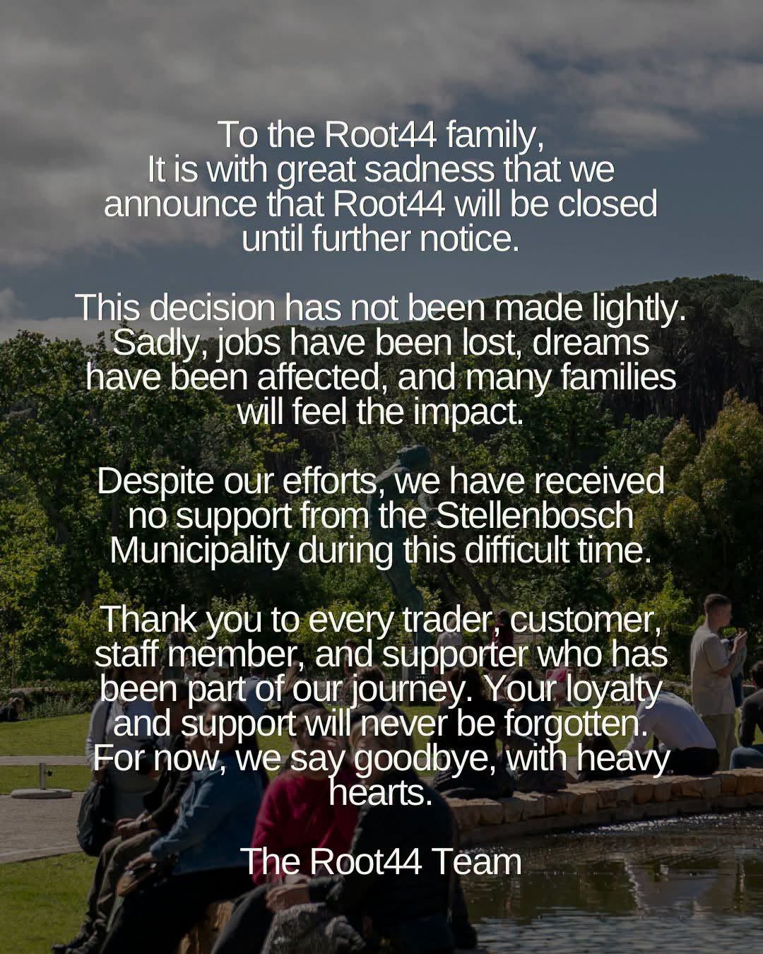 Root44 Market and Wine Emporium in Stellenbosch shuts its doors until further notice